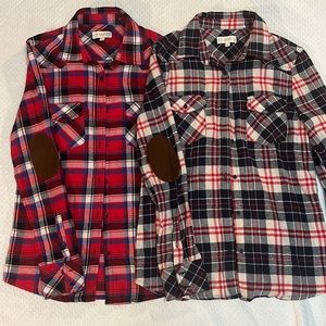 Two Flannels W/ Elbow Pads